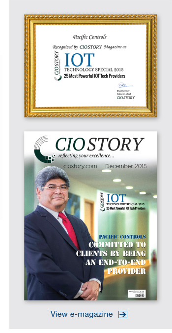 CIO STORY Magazine lists Pacific Controls among ‘The World’s 25 Most Powerful IoT Tech Providers’