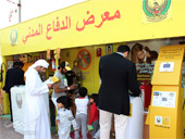 Dubai Civil Defence Safety awareness campaign tent at Al Warqa